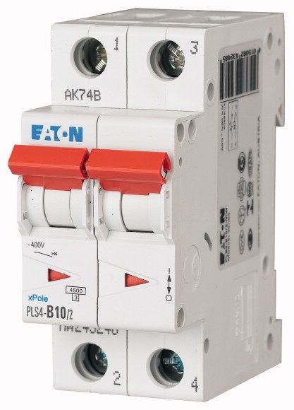 Disjoncteur 4.5kA - courbe C - bipolaire 2P/10A Eaton