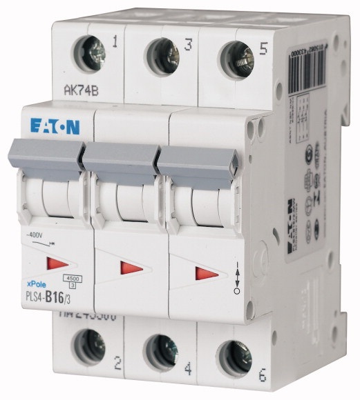 Disjoncteur 4.5kA - courbe C - tripolaire 3P/16A Eaton