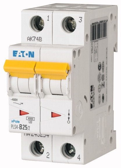 Disjoncteur 4.5kA - courbe C - bipolaire 2P/25A Eaton