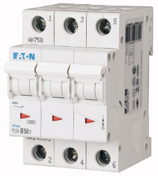 Disjoncteur 4.5kA - courbe C - tripolaire 3P/50A Eaton