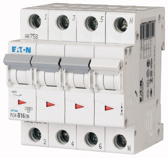 Disjoncteur 4.5kA - courbe C - tétrapolaire 4P/ 6A Eaton
