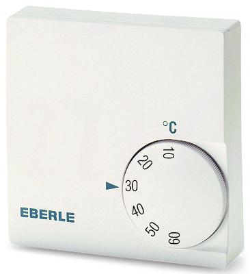 Thermostat mural électromécanique 10° à 60°C RTR-E6705 (2-10A/230VAC) pour chauffer et refroidir Eberle