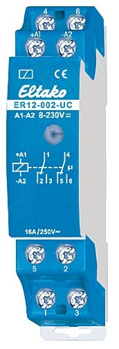 Relais modulaire 2 contacts inverseurs 16A/8~230VAC/DC Eltako