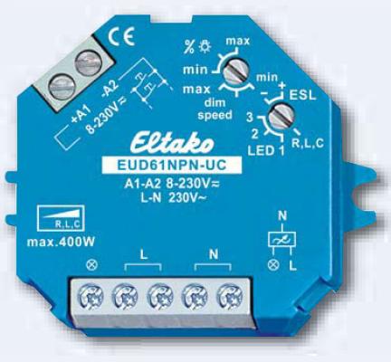 Variateur (dimmer) à encastrer universel 400W/8~230VAC/DC Eltako