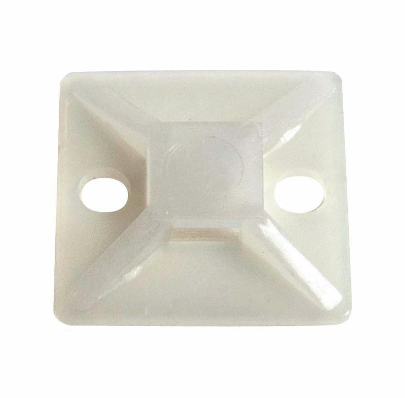 Embase adhésive et à visser 19x19mm transparente pour colliers de serrage max. 4.6mm