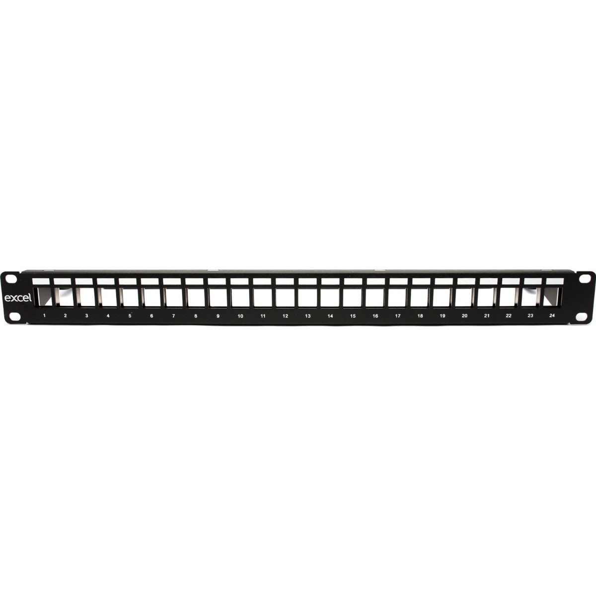 Panneau de brassage (patch panel) noir 19 pouces 24 ports 1U 100-755 Excel Networking