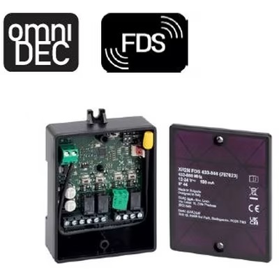 Récepteur multifonctionnel 4 canaux avec antenne incorporée FDS 868MHz 12-24V AC/DC XR4N 868 Faac