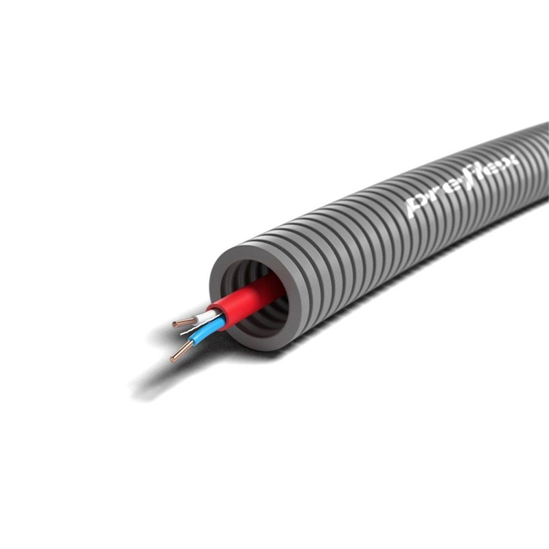 Tube précâblé (flex) avec câble de signalisation SVV rouge  4x0.8mm² Cca (rouleau 100 mètres)