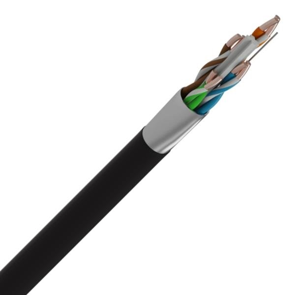 Câble de données F/UTP Catégorie 6A Cca 23 AWG pour usage extérieur LSOH (sans halogène - au mètre)