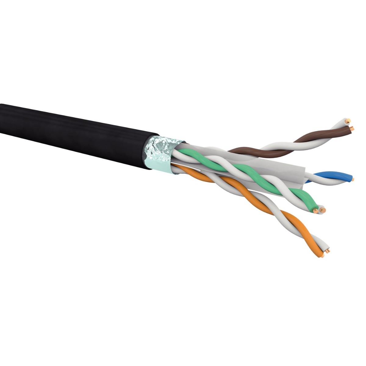 Câble de données F/UTP Catégorie 6 Fca 24 AWG pour usage extérieur (au mètre)