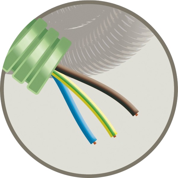Tube précâblé (flex) Ø25mm avec fils VOB 3G4mm² Cca (H07Z1-U) LSOH sans halogne (rouleau 50 mètres)