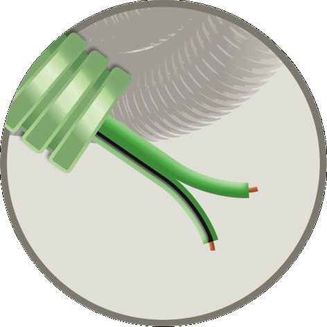 Tube précâblé (flex) avec câble haut-parleurs LS 2x2.5mm² Cca LSOH sans halogène (rouleau 100 mètres)