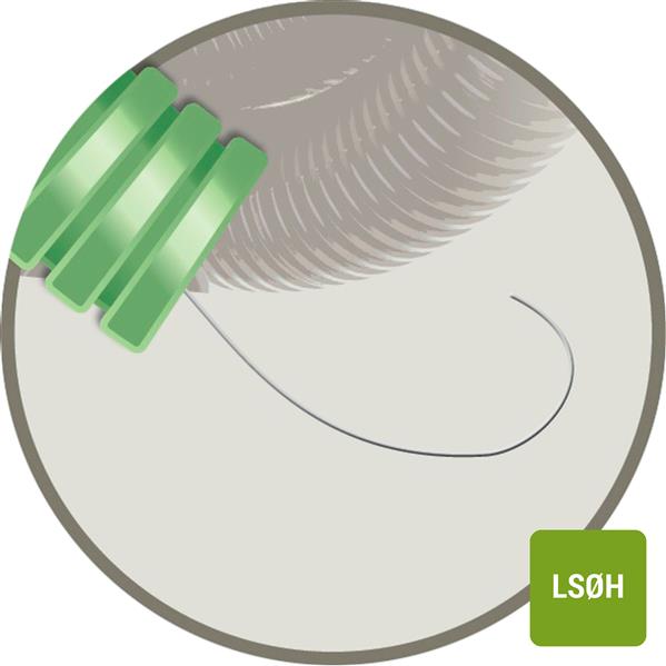Tube annelé avec tire-fil Ø25mm LSOH sans halogène (rouleau  25 mètres)