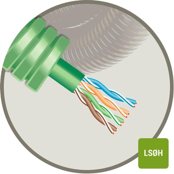 Tube précâblé (flex) avec 1 câble data U/UTP CAT 6 Cca LSOH sans halogène (rouleau 100 mètres)