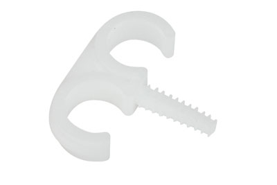 Attache PVC double avec cheville Ø6 pour tubes Ø16 à 20mm GSV