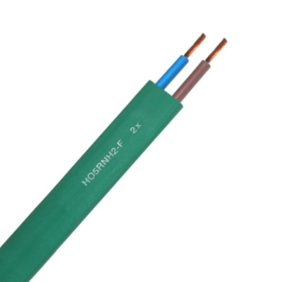 Câble souple d'illumination festivités & chantiers plat 13x5mm H05RNH2F (LMVVR) 2X 2.5mm² vert