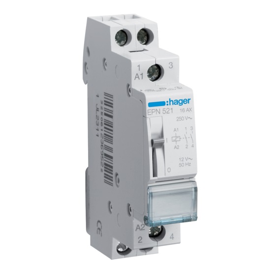 Télérupteur modulaire bipolaire 2P/16A  12V Hager