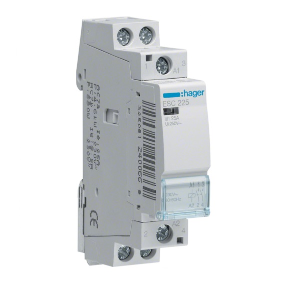 Contacteur modulaire bipolaire 2NO/25A 230V Hager