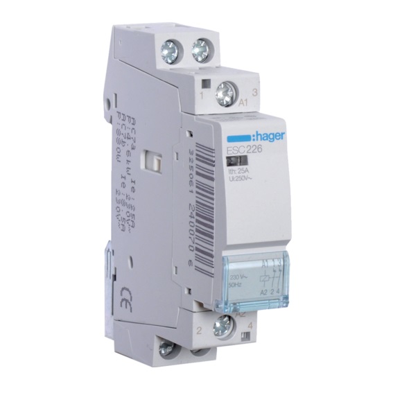 Contacteur modulaire bipolaire 2NF/25A 230V Hager