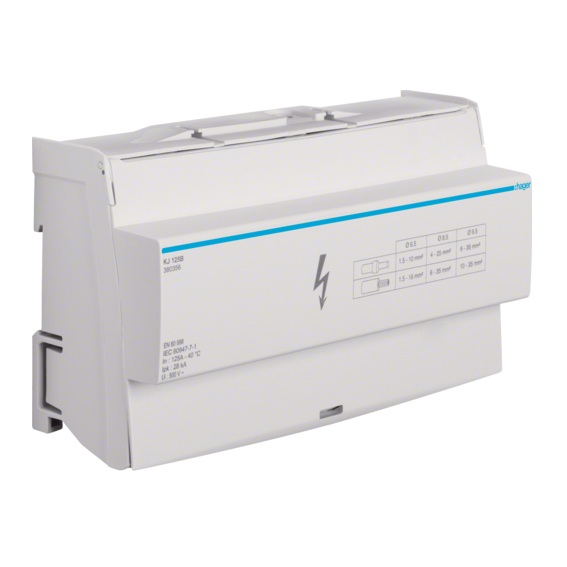 Répartiteur (jeu de barres) tétrapolaire 4P/125A 15 connexions par phase KJ125B Hager