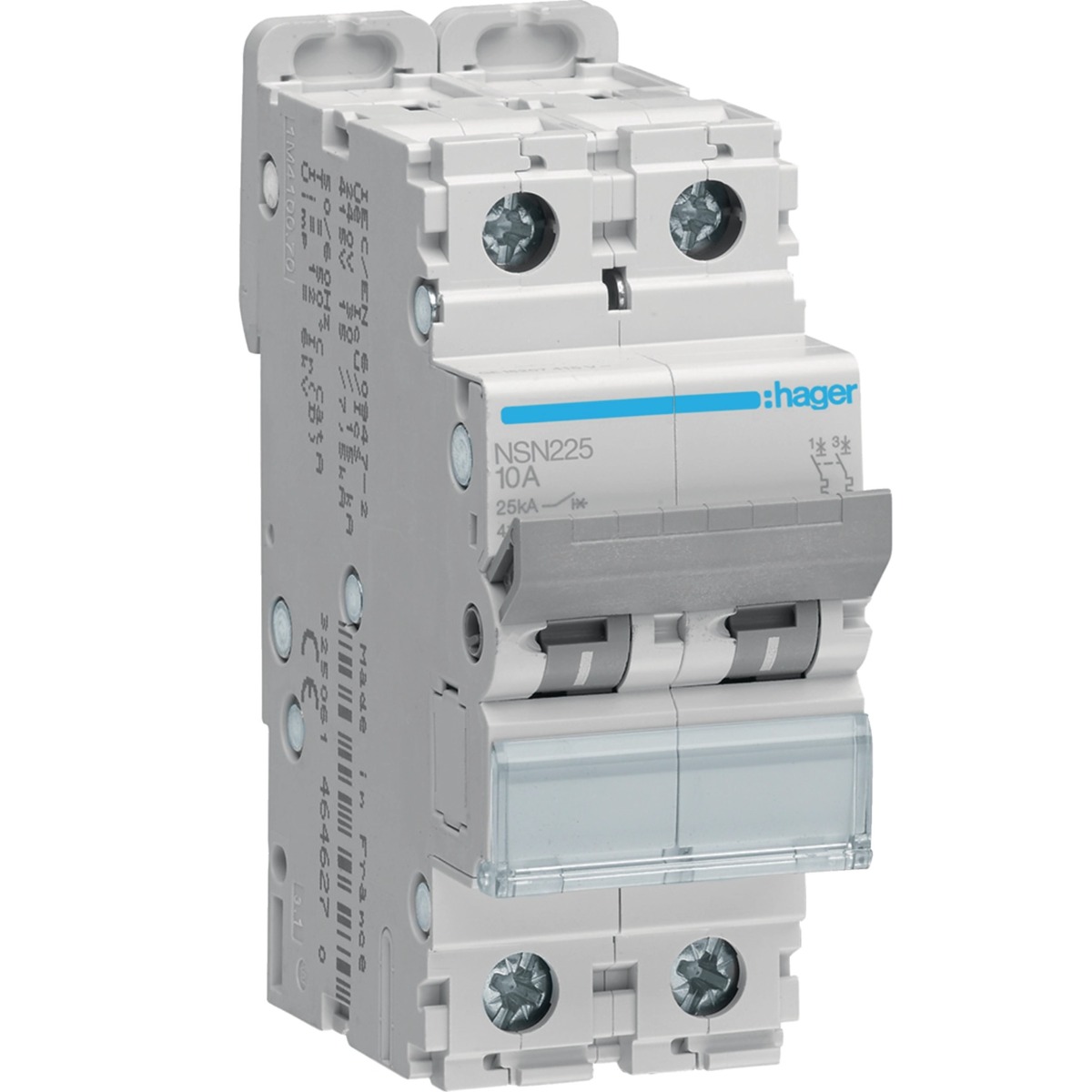 Disjoncteur 25kA - courbe D - bipolaire 2P/25A NSN225 Hager