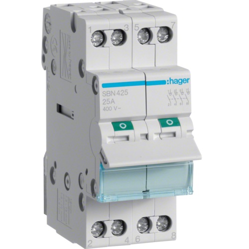 Interrupteur-sectionneur modulaire tétrapolaire 4P/ 25A SBN425 Hager