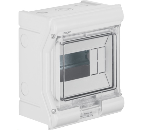 Coffret apparent étanche  6 modules (1x 6) IP65 pour l'extérieur Vector VE106PN Hager