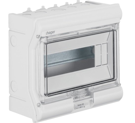Coffret apparent étanche 10 modules (1x10) IP65 pour l'extérieur Vector VE110PN Hager
