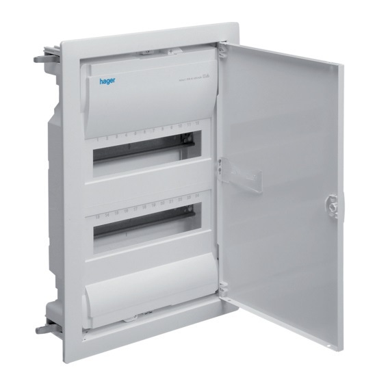 Coffret encastré 24 modules (2x12) porte pleine Volta Hager