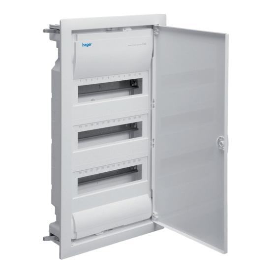 Coffret encastré 36 modules (3x12) porte pleine Volta Hager