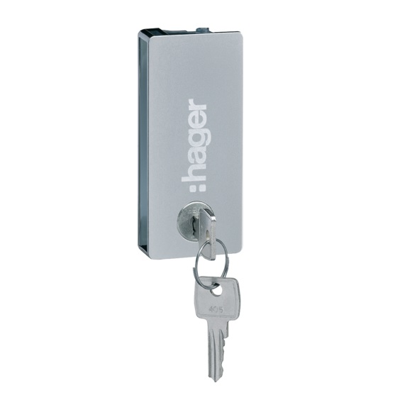 Serrure à clé type Ronis 1242E pour coffret Vega largeur 18 modules à porte transparente Hager