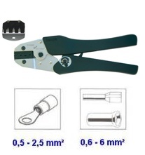 Pince à sertir pour embouts 0.6 à 6mm² et cosses isolées 0.5 à 2.5mm² Haupa
