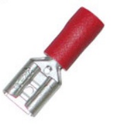 Cosse clip Faston femelle à sertir isolée 4.8x0.8mm pour fils 0.5-1mm² rouge