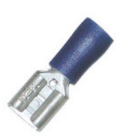 Cosse clip Faston femelle à sertir isolée 6.3x0.8mm pour fils 1.5-2.5mm² bleue