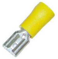 Cosse clip Faston femelle à sertir isolée 6.3x0.8mm pour fils 4-6mm² jaune