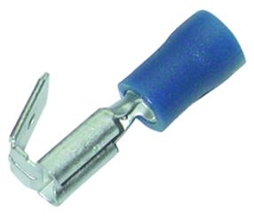 Cosse clip Faston femelle à sertir isolée avec dérivation 6.3x0.8mm pour fils 1.5-2.5mm² bleue