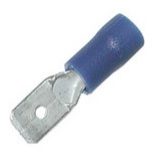 Cosse à sertir clip Faston mâle pré-isolée 6.3x0.8mm pour fils 1.5-2.5mm² bleue Haupa