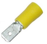 Cosse à sertir clip Faston mâle pré-isolée 6.3x0.8mm pour fils 4-6mm² jaune Haupa