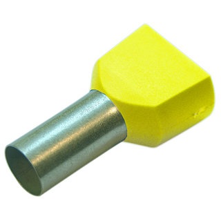 Embout à sertir pré-isolé  6mm² double jaune Haupa