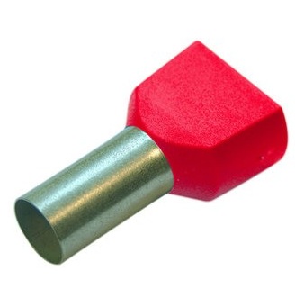 Embout à sertir pré-isolé 10mm² double rouge (à la pièce)