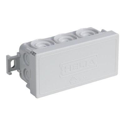 Boîte de dérivation grise  89x42x37mm 10 entrées IP55 Helia