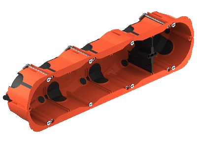 Boîtier quadruple étanche cloisons creuses 4xØ68x47mm O-range Econ® 63 5024 Helia