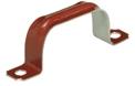 Attache acier galvanisé brun/rouge double en U Ø20mm