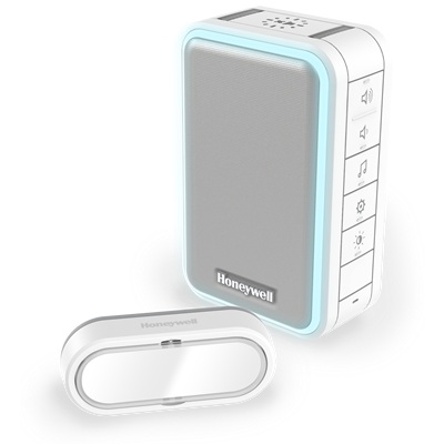 Kit carillon sans fil mobile halo 150m blanc et bouton poussoir blanc DC315SL Honeywell