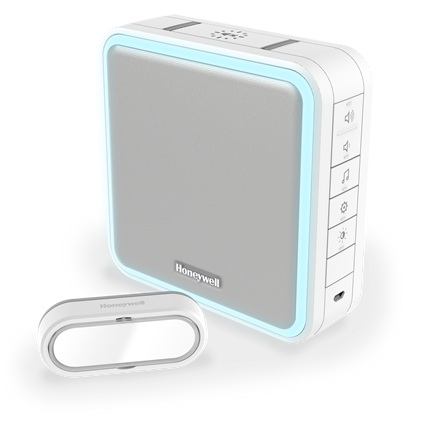 Kit carillon sans fil mobile halo 200m blanc et bouton poussoir blanc DC915SL Honeywell