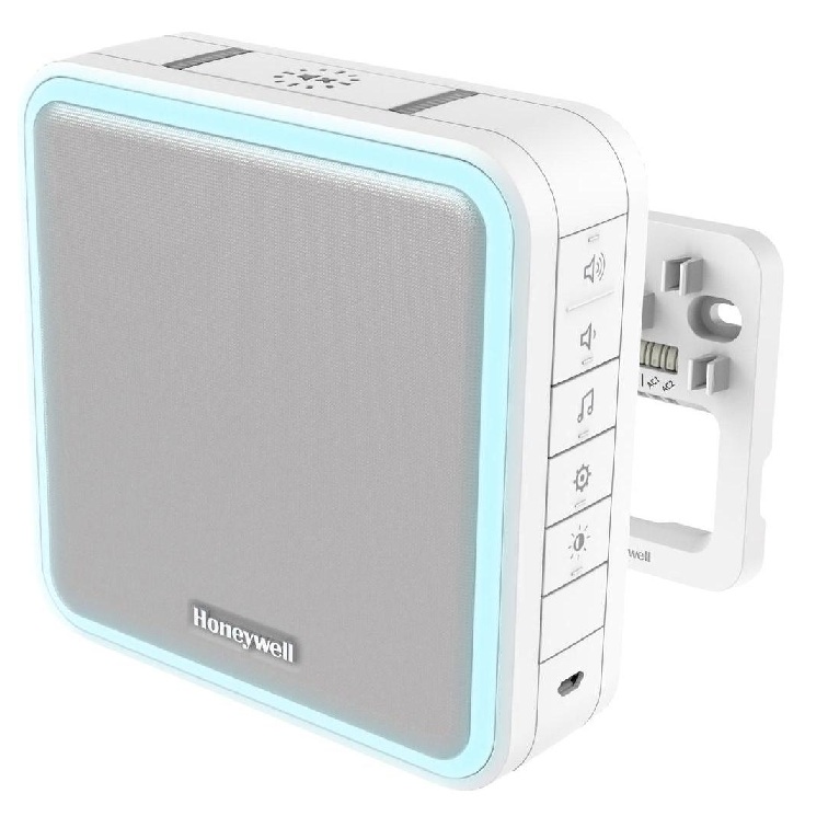 Carillon câblé et sans fil blanc avec halo lumineux, mode sommeil et extension de portée DW915S Honeywell