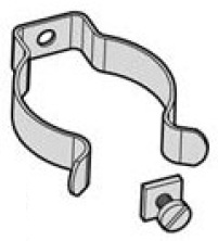 Support en acier galvanisé pour tube T12 (Ø38mm) avec vis et écrous 