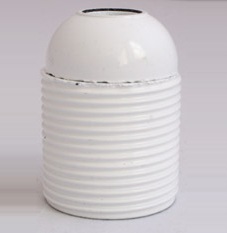 Douille E27 bakélite blanc avec filetage extérieur et nipple M10x1 (Ø1/8'')