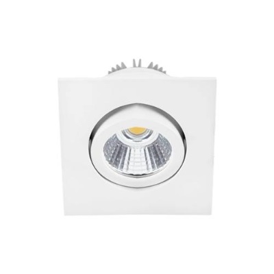 Spot encastré inclinable à 30° carré 64x64mm blanc mat avec alimentation et lampe non dimmable 3W/30° /3000K/300Lm/50000h/230V blanc chaud TIPI SX DO103WW30 Indigo
