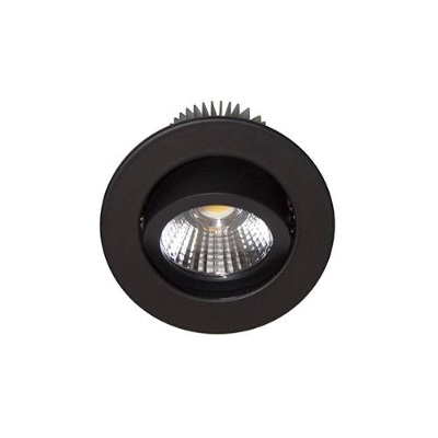 Spot encastré inclinable à 30° rond Ø64mm noir mat avec alimentation et lampe non dimmable 3W/30° /3000K/300Lm/50000h/230V blanc chaud TIPI RX DO104WW05 Indigo